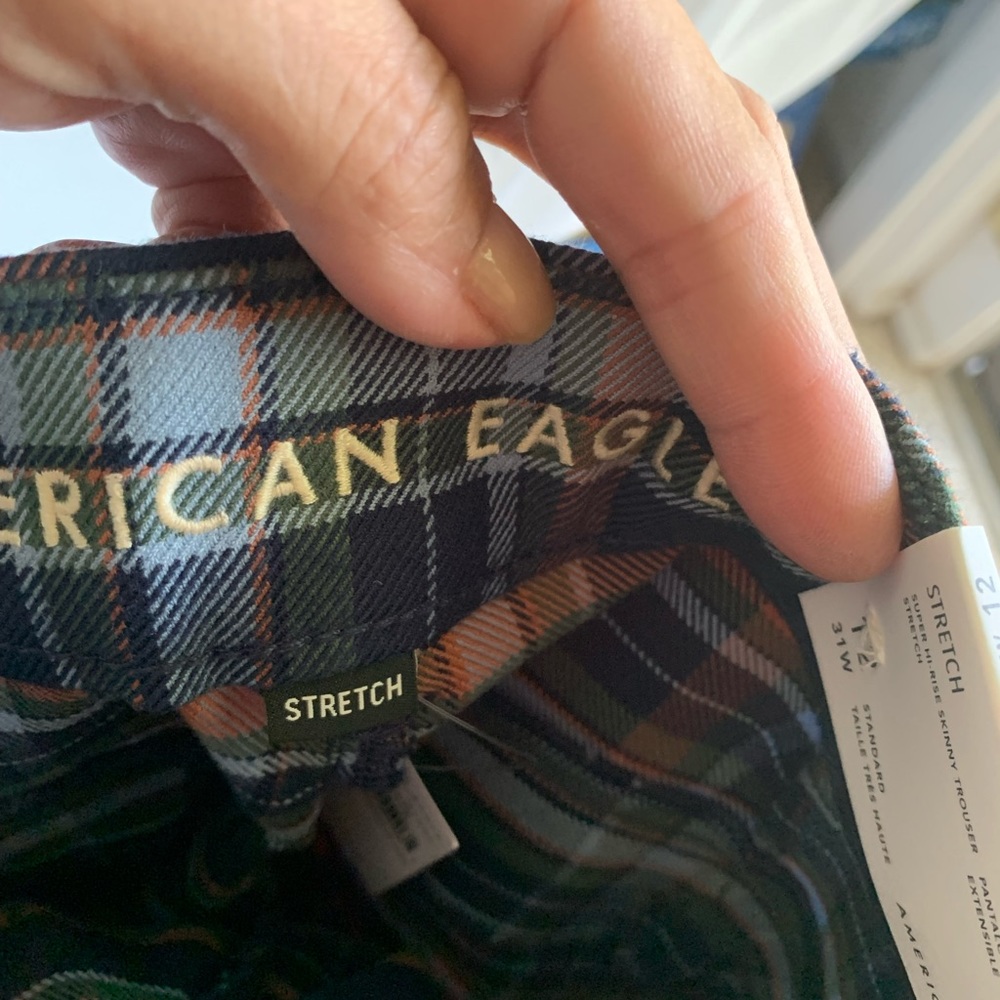 American Eagle plaid pants . Size 12